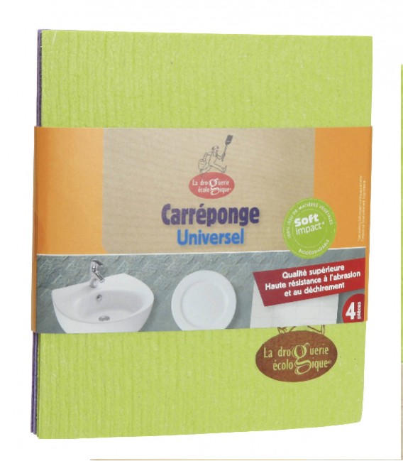 CARRES EPONGE CELLULOSE LOT DE 4
