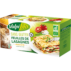 FEUILLES DE LASAGNES MAIS ET RIZ (250G) VALPIBIO