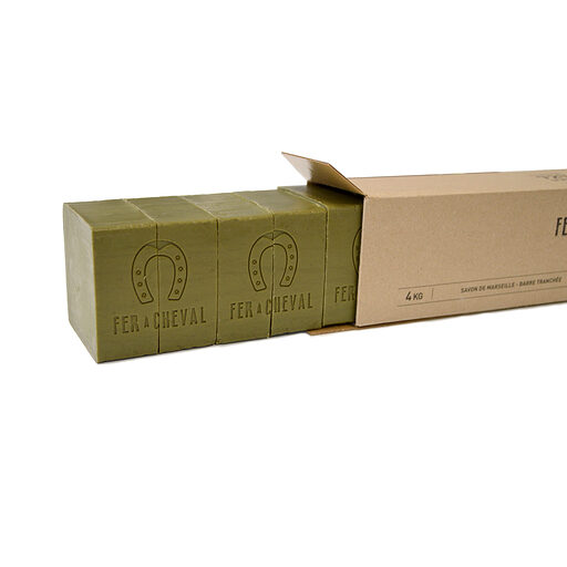 SAVON MARSEILLE VERT barre tranchée 400G