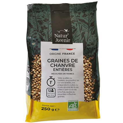 GRAINES DE CHANVRE ENTIERES 250GR Naturavenir